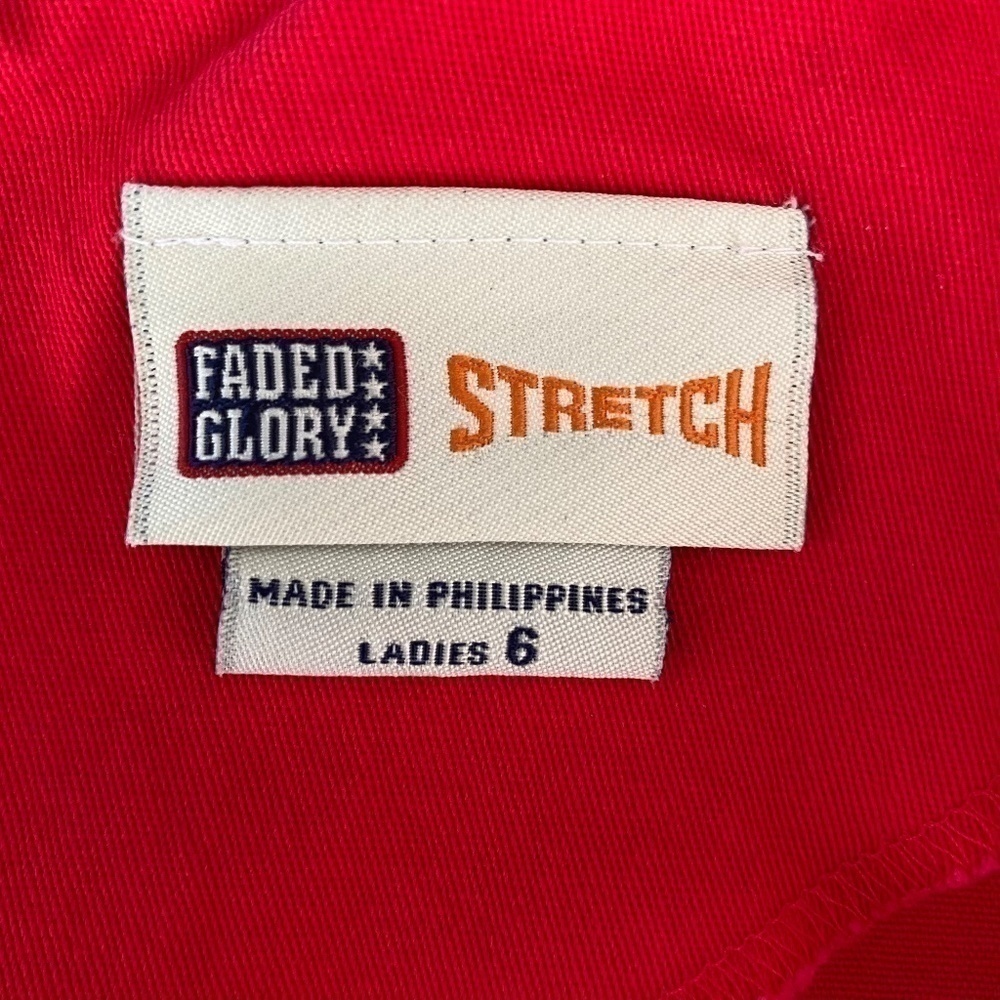FADED Glory Fearless red dress with white piping zip up back size 6 stretch - Picture 9 of 10